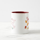 Sie und ich und der warme Tee Herbst lassen gemütl Zweifarbige Tasse (Mittel)