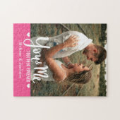 Sie und ich zusammen für immer Foto Pink Valentine Puzzle (Horizontal)
