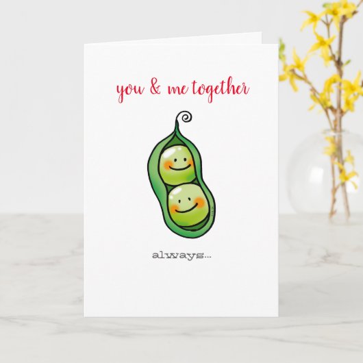 Sie und ich zusammen (zwei Erbsen in einer Hülle) Karte (Gelbe Blume)