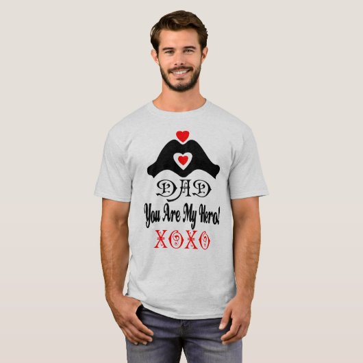 ↷ Sie Vater sind mein Held XOXO Basic T-Shirt (Vorne ganz)