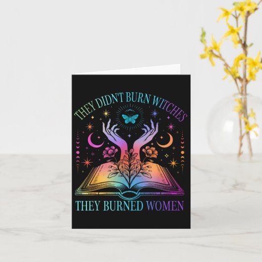 Sie verbrannten keine Hexen, sie verbrannten Fraue Karte (Gelbe Blume)