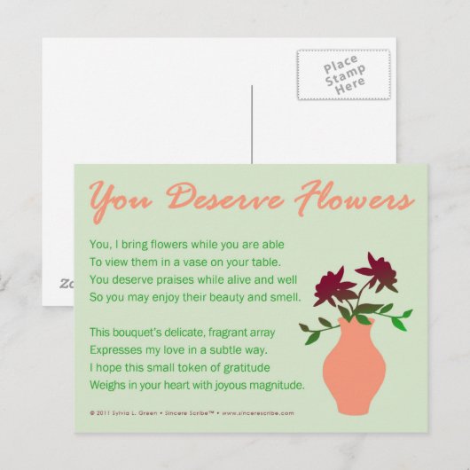 Sie verdienen Blume Postkarte (Vorne/Hinten)
