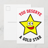 Sie verdienen eine Goldstar-Anerkennung Postkarte (Vorne/Hinten)