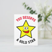 Sie verdienen eine Goldstar-Anerkennung Postkarte (Stehend Vorderseite)