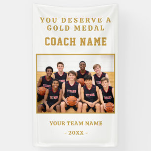 Sie verdienen eine Medaille Coach Team Foto Banner