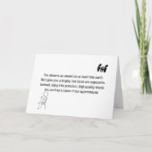 Sie verdienen einen Award (oder zumindest diese Ka Dankeskarte (Vorderseite)