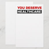 Sie verdienen Gesundheitsversorgung Briefpapier (Vorne/Hinten)