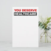 Sie verdienen Gesundheitsversorgung Briefpapier (Stehend Vorderseite)