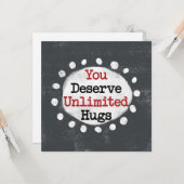 Sie verdienen unbegrenzte Huggykarte Karte (Vorderseite/Rückseite Beispiel)