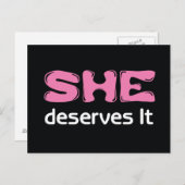 Sie verdient es als Postkarte (Vorne/Hinten)