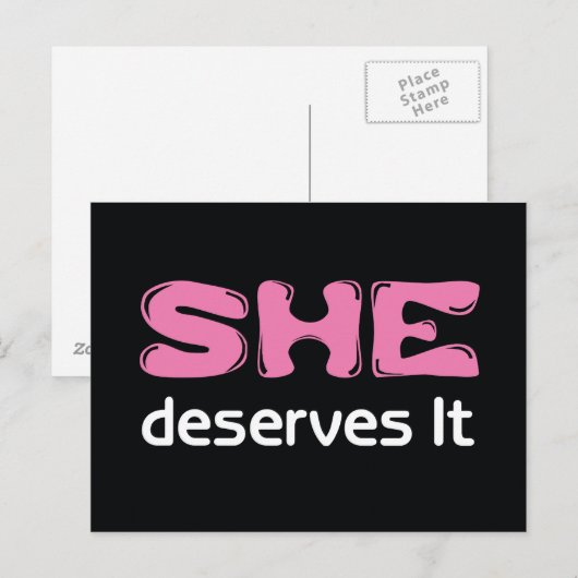 Sie verdient es als Postkarte (Vorne/Hinten)