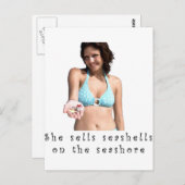 Sie verkauft Muscheln am Meer Postkarte (Vorne/Hinten)