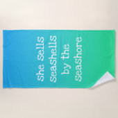 Sie verkauft Seashells Strandtuch (Vorderseite)