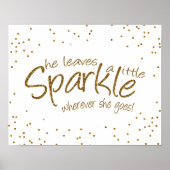 Sie Verlasse ein bisschen Sparkle in Gold und Weiß Poster (Vorne)