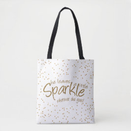 Sie Verlasse ein bisschen Sparkle in Gold & White  Tasche