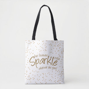 Sie Verlasse ein bisschen Sparkle in Gold & White Tasche