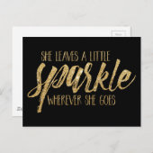 Sie Verlasse ein bisschen sparkle Postkarte (Vorne/Hinten)