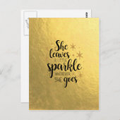 Sie Verlasse ein bisschen sparkle Postkarte (Vorne/Hinten)