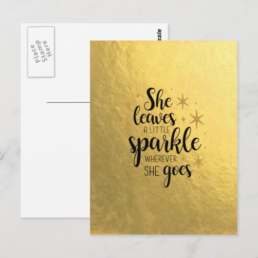 Sie Verlasse ein bisschen sparkle Postkarte (Vorne/Hinten)