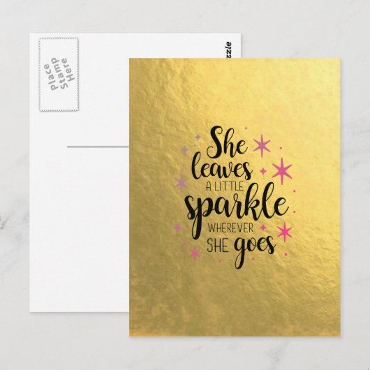 Sie Verlasse ein bisschen sparkle Postkarte (Vorne/Hinten)