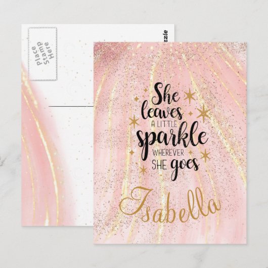 Sie Verlasse ein wenig spärlichen Luxus Personalis Postkarte (Vorne/Hinten)