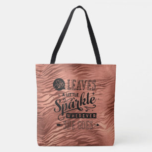 Sie Verlasse Sparkle Rose Tiger Print Tasche