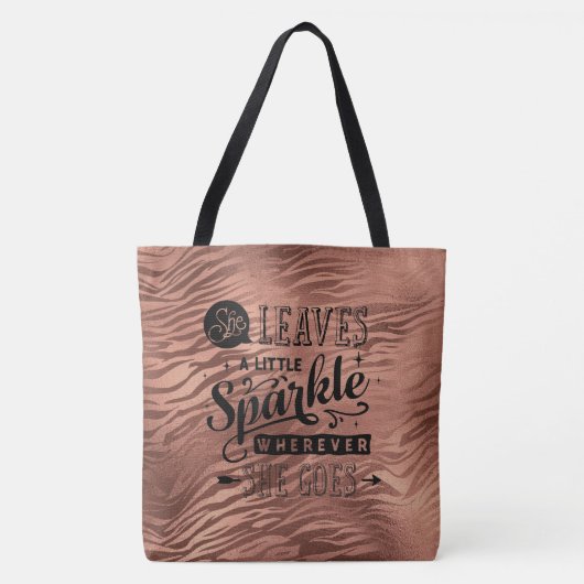 Sie Verlasse Sparkle Rose Tiger Print Tasche (Vorderseite)