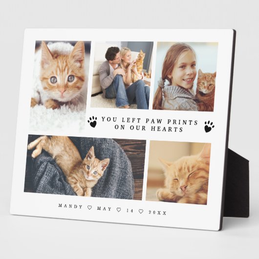 Sie Verlassen Paw Prints auf unserer Herz-FotoColl Fotoplatte (Seite)