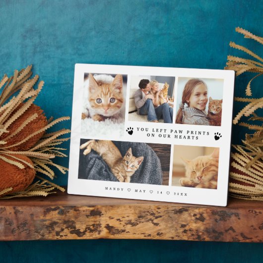 Sie Verlassen Paw Prints auf unserer Herz-FotoColl Fotoplatte (Seite)