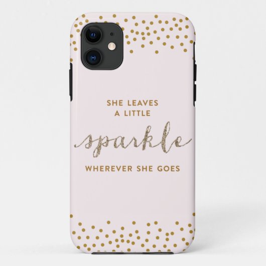 Sie Verlasst ein kleines Sparkle iPhone Case (Rückseite)