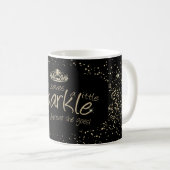 Sie Verlasst ein wenig Sparkle in Gold und Schwarz Kaffeetasse (VorderseiteRechts)
