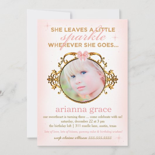 Sie Verlasst einen kleinen, spärlichen Rahmen Einladung (Vorderseite)