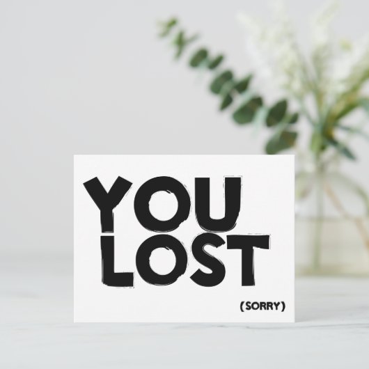 SIE VERLOREN POSTKARTE (Stehend Vorderseite)