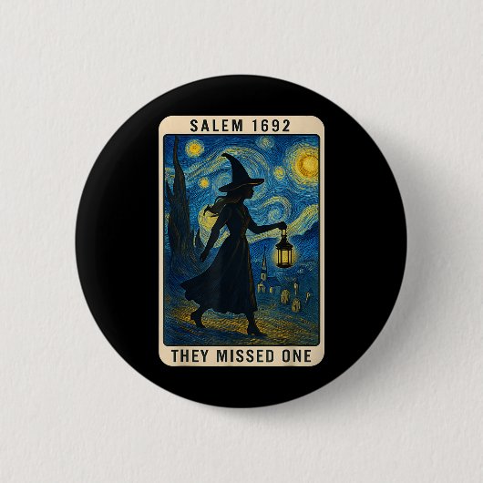 Sie vermissten ein Tarot Van Gogh Salem 1692 Hallo Button (Vorderseite)