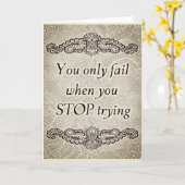 Sie versagte nur, wenn Sie anhalten - Positives Zi Karte (Gelbe Blume)