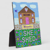 Sie verscheucht Woman Cave Garden Hut Individuelle Fotoplatte (Seite)