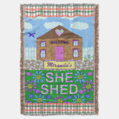 Sie verschüttet Frauen Höhlengarten Hütte Kariert  Decke (Vorderseite Vertikal)