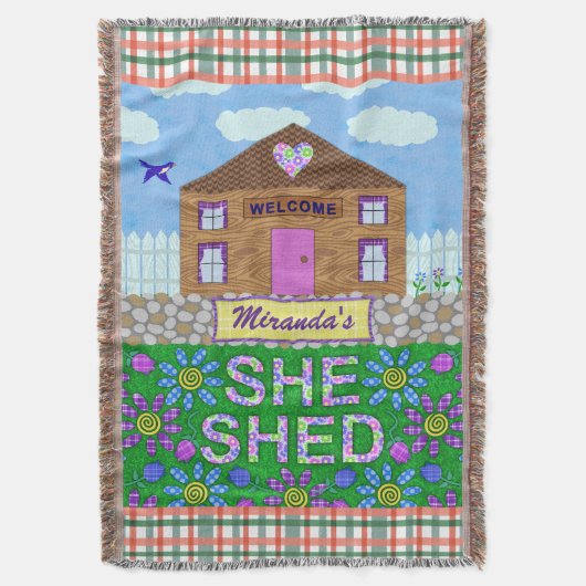 Sie verschüttet Frauen Höhlengarten Hütte Kariert  Decke (Vorderseite Vertikal)