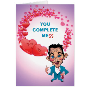 Sie vervollständigen die humorvolle Valentinkarte