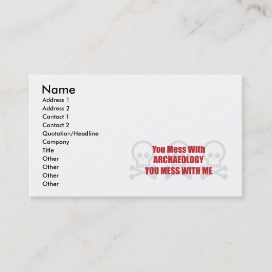Sie verwirren mit Archäologie, die Sie mit mir Visitenkarte (Vorderseite)