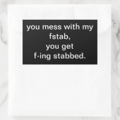 Sie verwirren mit meinem fstab, Sie erhalten das Rechteckiger Aufkleber (Tasche)