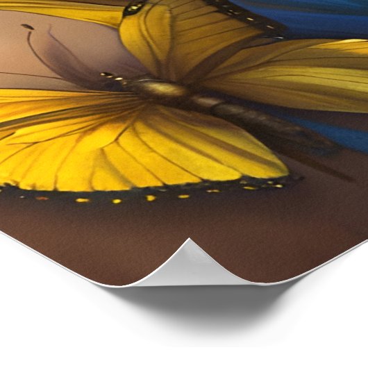 Sie von den Schmetterlingen | Digitale Kunst Poster (Ecke)