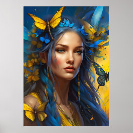 Sie von den Schmetterlingen | Digitale Kunst Poster