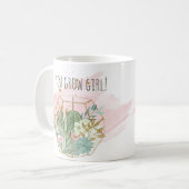 Sie wachsen Girl Pflanze Lover Pun Succulents Glit Kaffeetasse (Vorderseite Links)