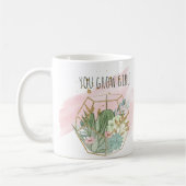 Sie wachsen Girl Pflanze Lover Pun Succulents Glit Kaffeetasse (Links)