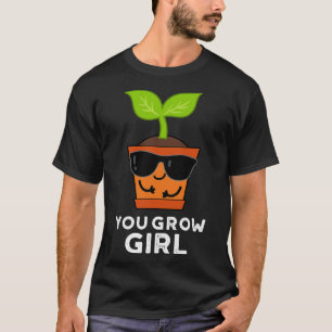 Sie wachsen Mädchen Niedliche Pflanze Puff T-Shirt