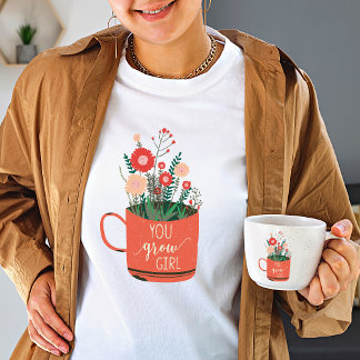 Sie wachsen Mädchen Wildblume Vintag T - Shirt Fra