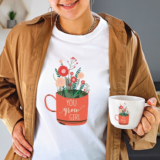 Sie wachsen Mädchen Wildblume Vintag T - Shirt Fra