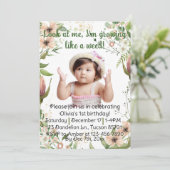 Sie wächst wie ein Unkraut, Mädchen zum ersten Geb Einladung (Stehend Vorderseite)