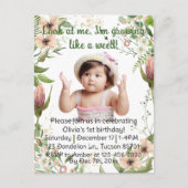 Sie wächst wie ein Unkraut, Mädchen zum ersten Geb Postkarte (Vorderseite)